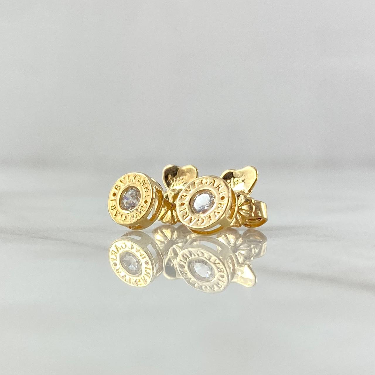 Topos Rusticos 1.7gr / 6.7mm Circon Blanco Oro Amarillo 18K ©