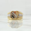 Anillo Correa Trinity 8.4gr / T11 3/4 / Liso Dos Oros Amarillo Blanco 18K