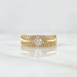 Anillo Solitario Infinito Interno 5.5gr / T6 1/2 / Circones Blancos Oro Amarillo 18K