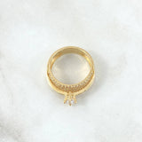 Anillo Solitario Infinito Interno 5.5gr / T6 1/2 / Circones Blancos Oro Amarillo 18K