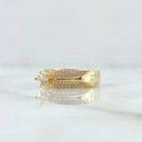 Anillo Solitario Infinito Interno 5.5gr / T6 1/2 / Circones Blancos Oro Amarillo 18K