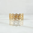 Anillo Cubano  4.2gr / T5 1/2 / Circones Blancos Oro Amarillo 18K