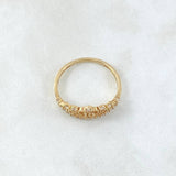 15s Ring Dotted Crown 2.2gr / Size 7 1/4 / White Zircons 18K Yellow Gold