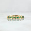 Anillo Ojos Burbujiantes 1.7gr / T7 / Circones Verdes Oro Amarillo 18K
