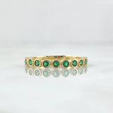 Anillo Ojos Burbujiantes 1.7gr / T7 / Circones Verdes Oro Amarillo 18K