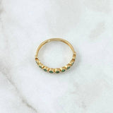 Anillo Ojos Burbujiantes 1.7gr / T7 / Circones Verdes Oro Amarillo 18K