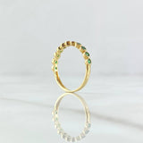 Anillo Ojos Burbujiantes 1.7gr / T7 / Circones Verdes Oro Amarillo 18K
