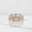 Anillo Corona Real Doble Solitario 4.25gr / T8 / Circones Blancos Dos Oros Blanco Rosa 18K