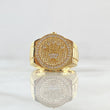 Ring Strap Crown RX Circle 9.5gr / T11 1/2 / White Zircons 18K Yellow Gold ©