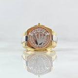 Ring Strap Crown RX 6.05gr / T6 1/2 / White Zircons Three 18K Golds ©