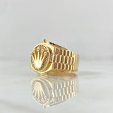 Ring Strap Crown RX 6.6gr / T6 3/4 / White Zircons 18K Yellow Gold ©