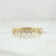 Anillo Corazones Intercalados 1gr / T4 3/4 / Circones Blancos Oro Amarillo 18K *
