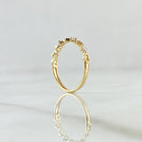 Anillo Corazones Intercalados 1gr / T4 3/4 / Circones Blancos Oro Amarillo 18K *