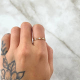 Anillo Corazones Intercalados 1gr / T4 3/4 / Circones Blancos Oro Amarillo 18K *