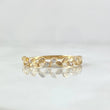 Anillo Hojas Intercaladas 1.3gr / T7 1/4 / Circones Blancos Oro Amarillo 18K©