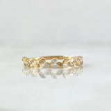 Anillo Hojas Intercaladas 1.3gr / T7 1/4 / Circones Blancos Oro Amarillo 18K©