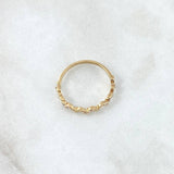 Anillo Hojas Intercaladas 1.3gr / T5 3/4 / Circones Blancos Oro Amarillo 18K
