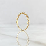 Anillo Hojas Intercaladas 1.3gr / T7 1/4 / Circones Blancos Oro Amarillo 18K©