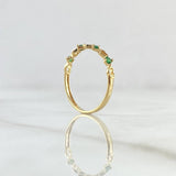 Interlaced Hearts Ring 1gr / Size 6 3/4 / Green Zircons 18K Yellow Gold *