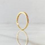 Partial Line Churumbela Ring 1.7gr / T5 1/4 / Multicolor Zircons 18K Yellow Gold *