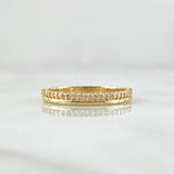 Anillo Churumbela Linea Parcial 1.8gr / T6 3/4 / Circones Blancos Oro Amarillo 18K ©