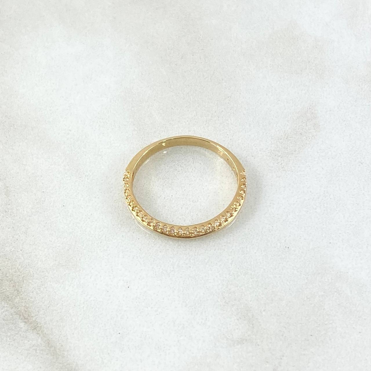 Partial Line Churumbela Ring 1.65gr / Size 5 1/2 / White Zircons 18K Yellow Gold *