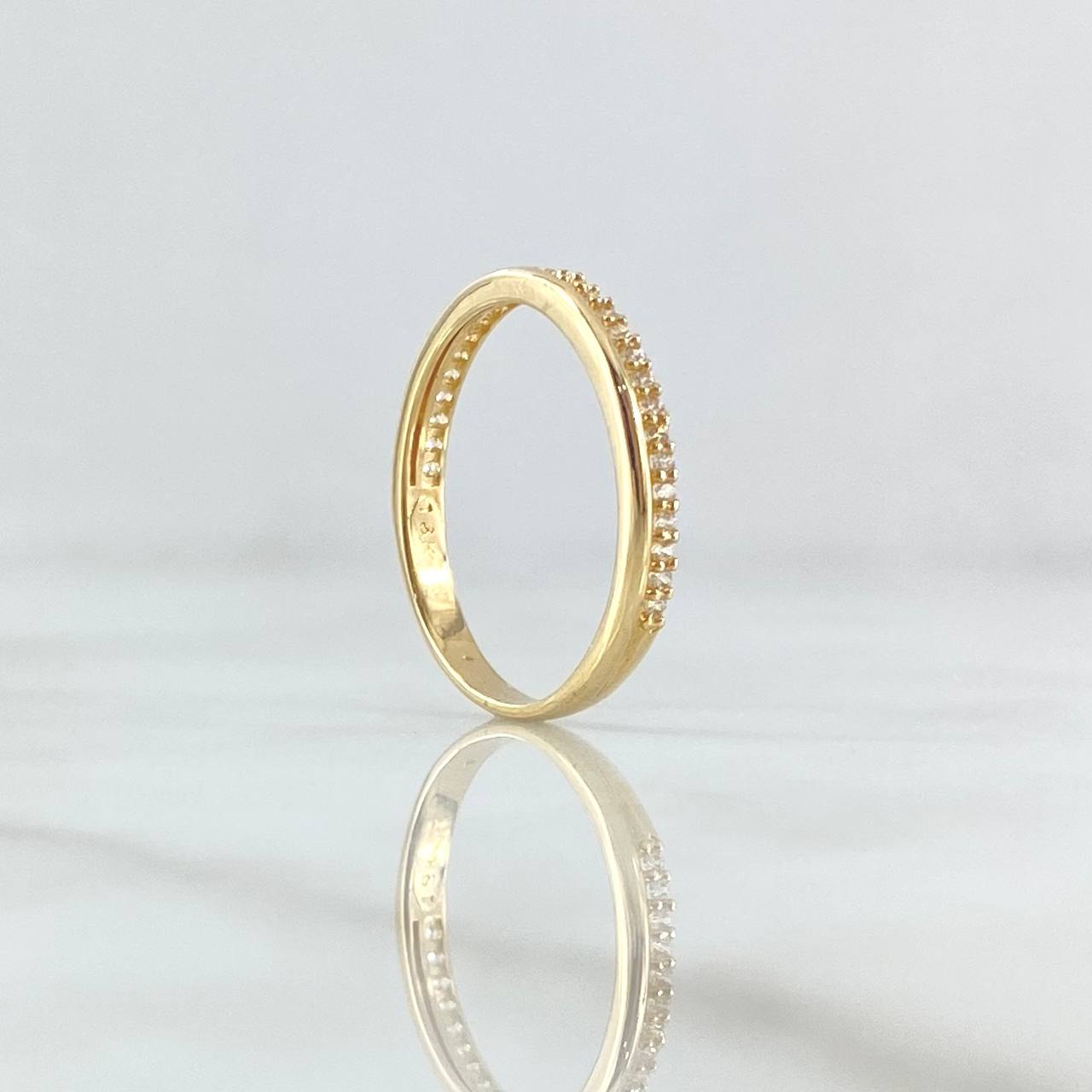 Partial Line Churumbela Ring 1.7gr / T6 / White Zircons 18K Yellow Gold *