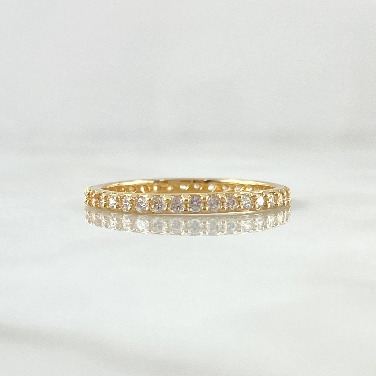 Petit Churumbela Ring 1.8gr / Size 7 1/2 / White Zircons 18K Yellow Gold *