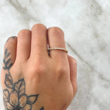 Petit Churumbela Ring 1.8gr / Size 7 1/2 / White Zircons 18K Yellow Gold *