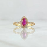 Marqueza Eye Ring 2.1gr / T6 1/2 / White Fuchsia Zircons 18K Yellow Gold