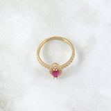 Marqueza Eye Ring 2.1gr / T6 1/2 / White Fuchsia Zircons 18K Yellow Gold