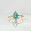 Marqueza Eye Ring 2.15gr / Size 7 / White Zircons Blue 18K Yellow Gold