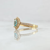 Marqueza Eye Ring 2.15gr / Size 7 / White Zircons Blue 18K Yellow Gold