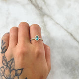 Marqueza Eye Ring 2.15gr / Size 7 / White Zircons Blue 18K Yellow Gold