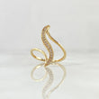 Perpendicular Curve Ring 1.45gr / T4 / White Zircons 18K Yellow Gold