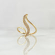 Perpendicular Curve Ring 1.7gr / T6 1/4 / White Zircons 18K Yellow Gold