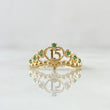 Anillo 15s Corona Bizantina 1.7gr / T6 / Circones Verdes Oro Amarillo 18K