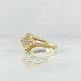 Anillo Trebol VCyA Tupido 2.75gr / T6 3/4 / Circones Blancos Dos Oros Amarillo Blanco 18K ©