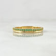 Anillo Churumbela Linea Parcial 1.7gr / T5 3/4 / Circones Verdes Oro Amarillo 18K
