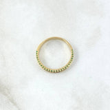 Anillo Churumbela Linea Parcial 1.7gr / T5 3/4 / Circones Verdes Oro Amarillo 18K