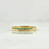 Anillo Churumbela Linea Parcial 1.7gr / T5 3/4 / Circones Verdes Oro Amarillo 18K