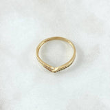 Tiara Ring in V 1.6gr / Size 7 1/4 / White Zircons Green Yellow Gold 18K