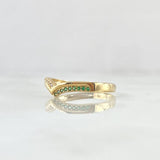 Tiara Ring in V 1.6gr / Size 7 1/4 / White Zircons Green Yellow Gold 18K