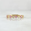 Interlaced Hearts Ring 1.05gr / Size 7 1/4 / Lilac Zircons 18K Yellow Gold