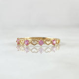 Interlaced Hearts Ring 1.05gr / Size 7 1/4 / Lilac Zircons 18K Yellow Gold