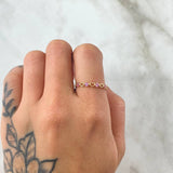 Interlaced Hearts Ring 1.05gr / Size 7 1/4 / Lilac Zircons 18K Yellow Gold