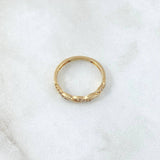 Intertwined Waves Ring 1.9gr / T5 3/4 / White Zircons 18K Yellow Gold