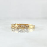 Intertwined Waves Ring 1.9gr / Size 7 / White Zircons 18K Yellow Gold ©