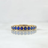 Vertebral Churumbela Ring 2.9gr / T7 1/4 / Royal Blue Zircons 18K Yellow Gold
