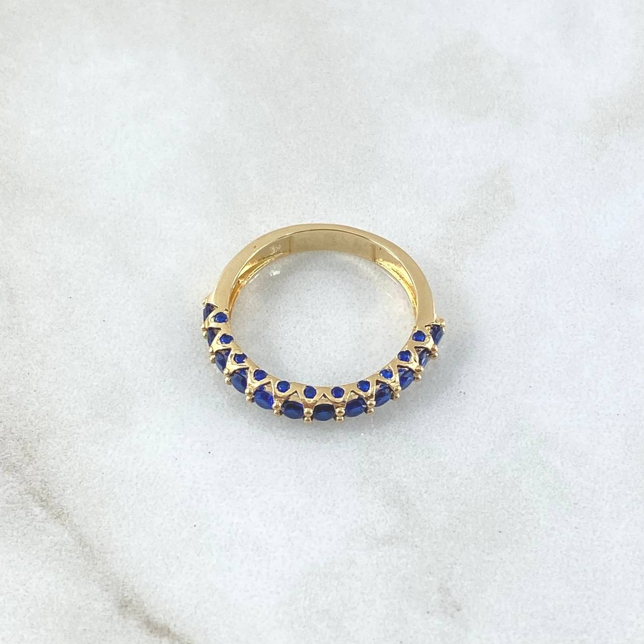 Vertebral Churumbela Ring 2.9gr / T7 1/4 / Royal Blue Zircons 18K Yellow Gold